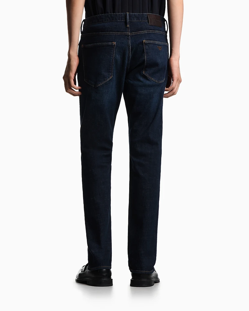 Emporio Armani - J06 slim-fit, washed denim jeans, Man, Blue, Size: