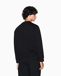 Armani Exchange - Black crewneck cotton sweatshirt, Man, Black, Size: