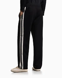 Emporio Armani - ASV jersey trousers with elasticated waist and contrasting bands, Man, Black, Size: