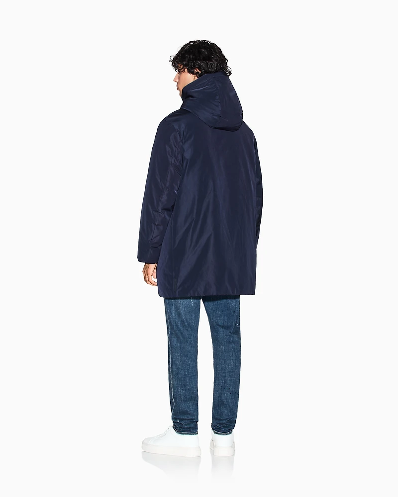 Armani Exchange - Padded parka with hood, Man, Navy Blue, Size: