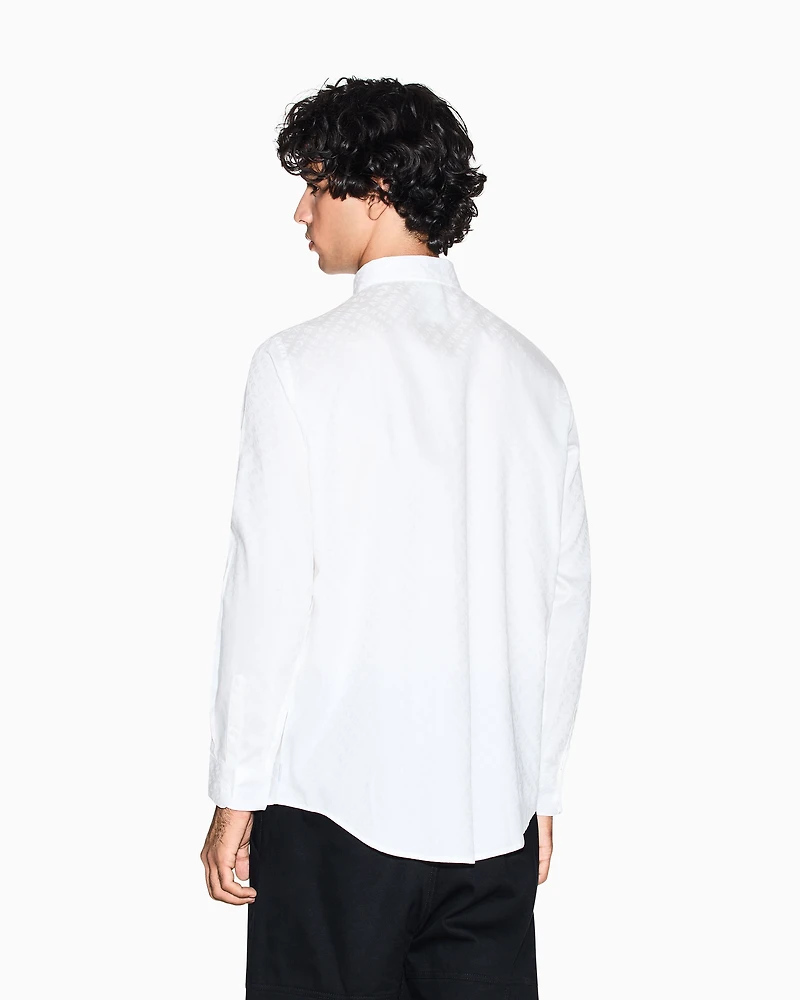 Armani Exchange - Regular fit shirt with allover logo, Man, White, Size:
