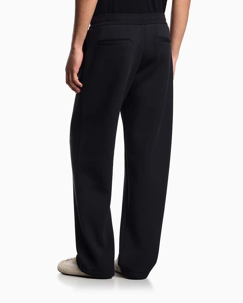 Emporio Armani - ASV Lyocell-blend bonded-jersey joggers, Man, Navy Blue, Size: