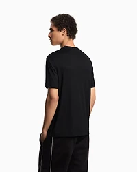 Emporio Armani - Modal jersey T-shirt with micro eagle embroidery, Man, Black, Size: