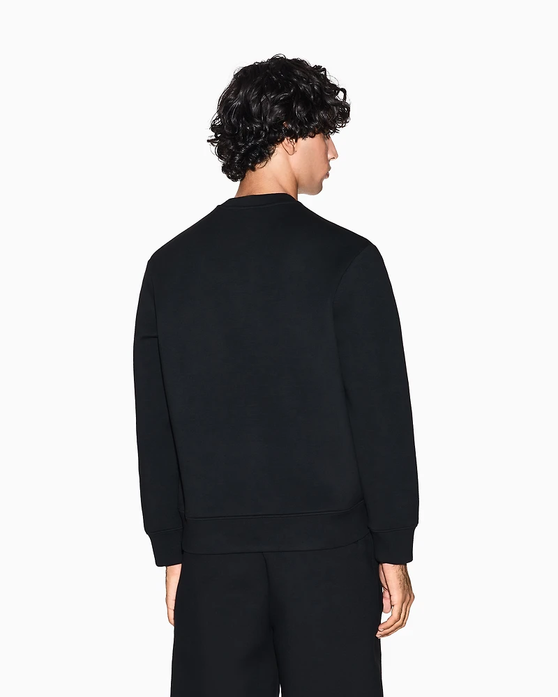 Armani Exchange - Crewneck sweatshirt with patch, Man, Black, Size:
