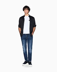 Armani Exchange - Stretch denim skinny jeans, Man, Blue, Size: