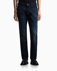 Emporio Armani - J06 slim-fit, washed denim jeans, Man, Blue, Size: