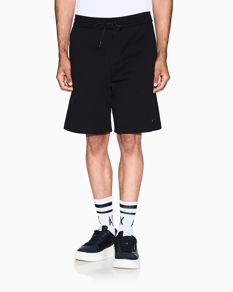 Armani Exchange - Shorts with tone-on-tone logo, Man, Black, Size: