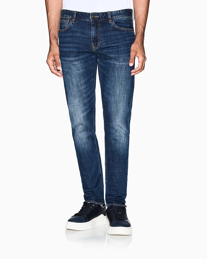 Armani Exchange - Stretch denim skinny jeans, Man, Blue, Size: