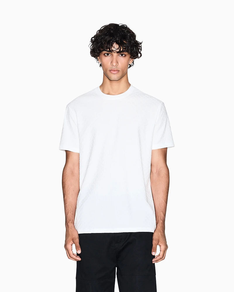 Armani Exchange - Regular fit t-shirt jacquard fabric, Man, White, Size: