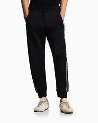 Emporio Armani - ASV double-jersey joggers with logo stripes, Man, Black, Size:
