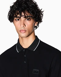 Armani Exchange - Regular fit polo shirt with contrasting profiles, Man, Black, Size: