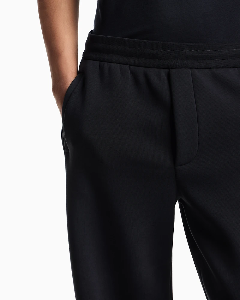 Emporio Armani - ASV Lyocell-blend bonded-jersey joggers, Man, Navy Blue, Size: