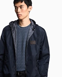 Emporio Armani - Reversible nylon blouson with majolica print, Man, Blue, Size: