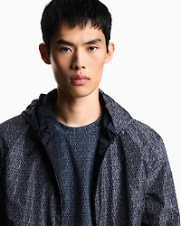 Emporio Armani - Reversible nylon blouson with majolica print, Man, Blue, Size: