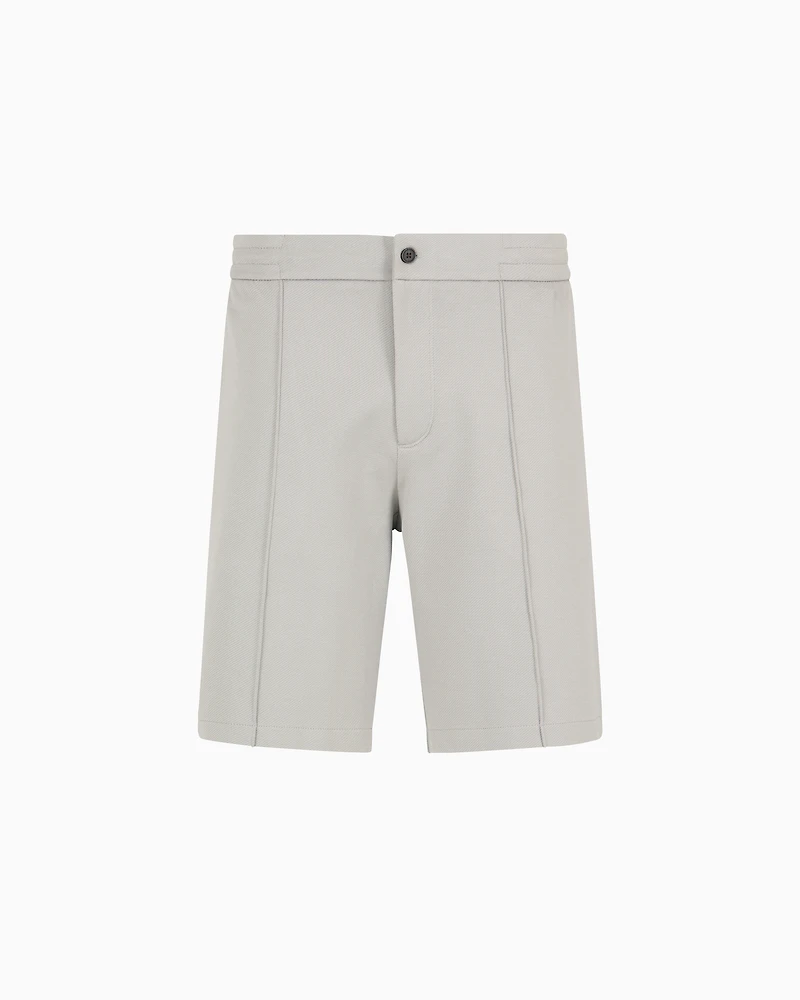 Emporio Armani - Jersey Bermuda shorts with ribs, Man, Grey, Size: