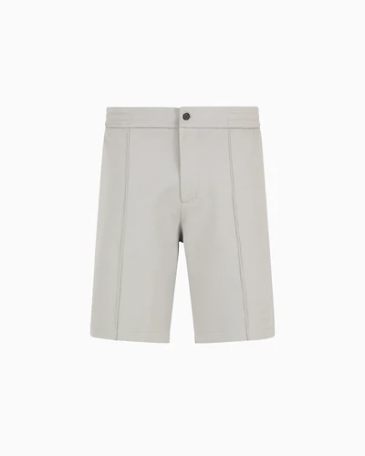 Emporio Armani - Jersey Bermuda shorts with ribs, Man, Grey, Size: