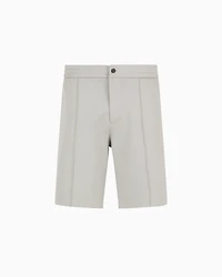 Emporio Armani - Jersey Bermuda shorts with ribs, Man, Grey, Size: