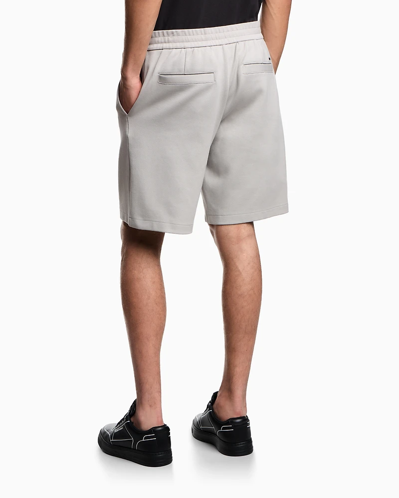 Emporio Armani - Jersey Bermuda shorts with ribs, Man, Grey, Size: