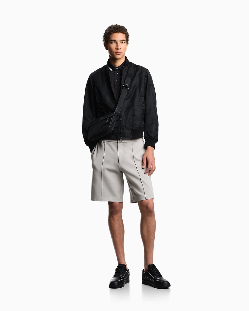 Emporio Armani - Jersey Bermuda shorts with ribs, Man, Grey, Size: