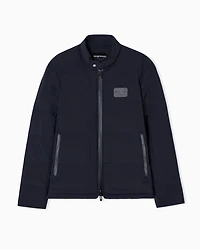 Emporio Armani - Quilted Spandex nylon down jacket, Man, Navy Blue, Size: