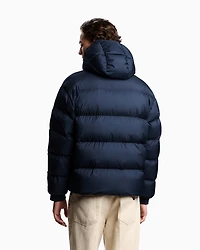 Emporio Armani - Water-repellent, quilted ripstop nylon hooded down jacket, Man, Navy_blue, Size: