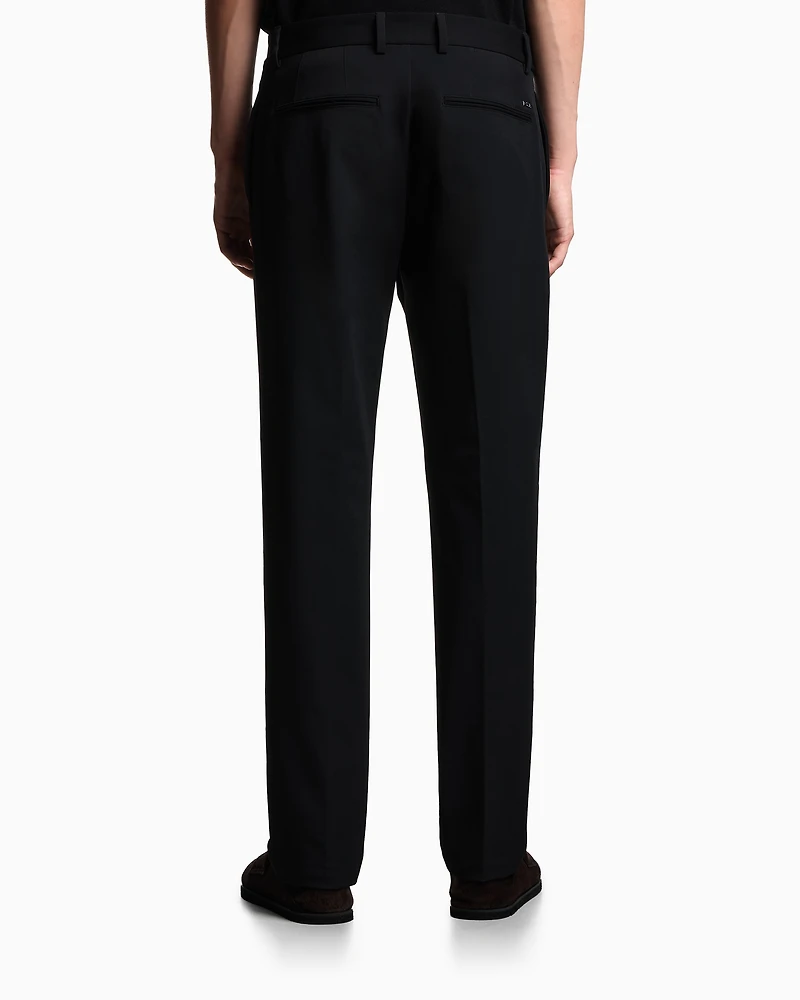 Emporio Armani - Chinos nylon stretch twill, Man, Black, Size: