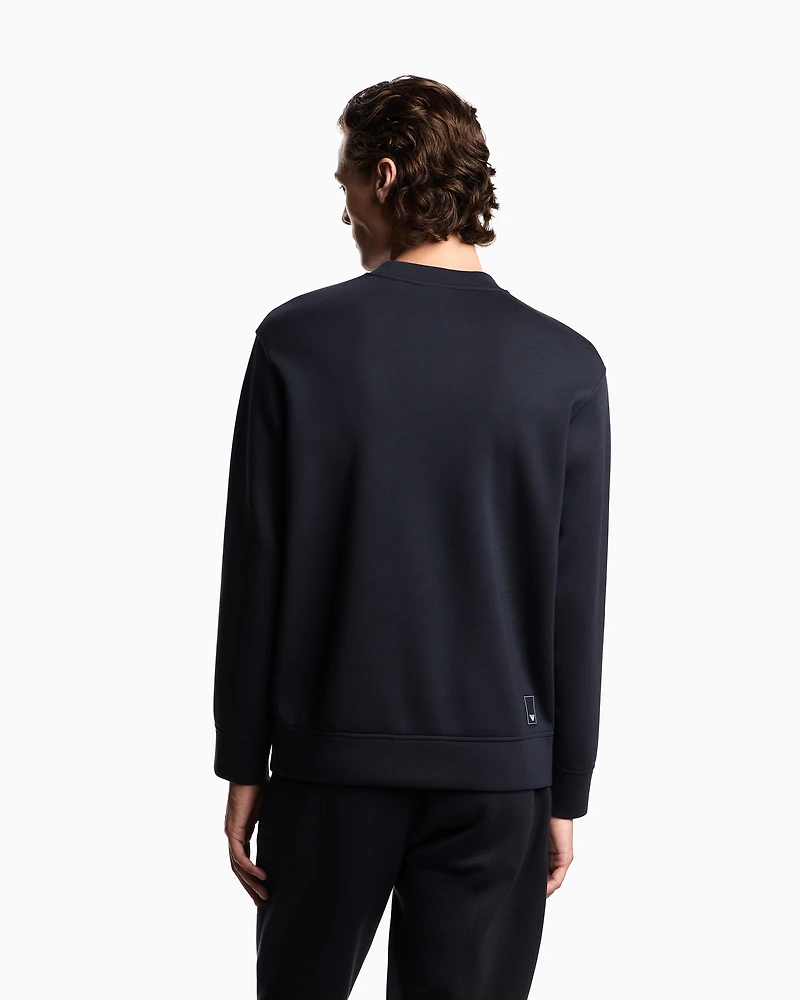 Emporio Armani - Travel Essentials sweatshirt double jersey, Man, Navy Blue, Size: