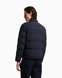 Emporio Armani - Quilted Spandex nylon down jacket, Man, Navy Blue, Size: