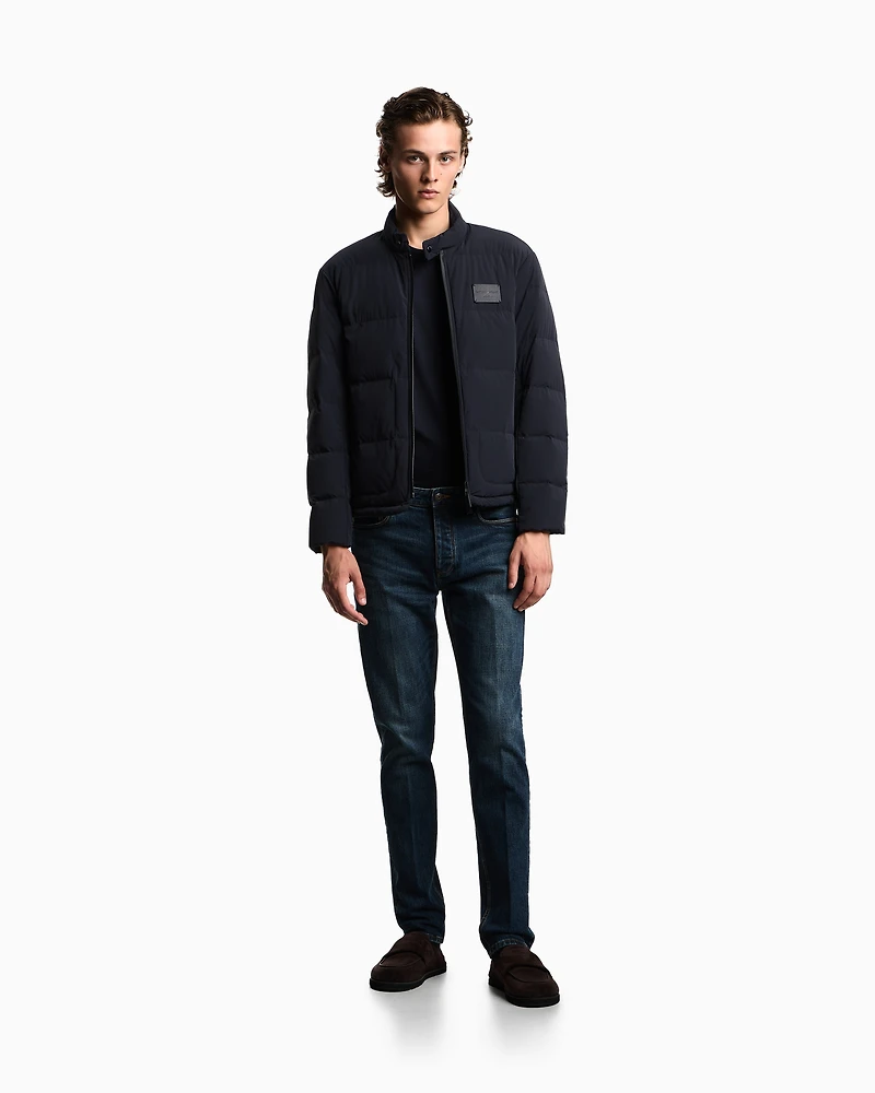 Emporio Armani - J75 slim-fit, stone-washed stretch-denim jeans, Man, Blue, Size:
