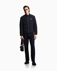 Emporio Armani - Quilted Spandex nylon down jacket, Man, Navy Blue, Size: