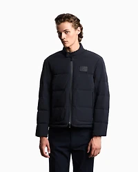 Emporio Armani - Quilted Spandex nylon down jacket, Man, Navy Blue, Size: