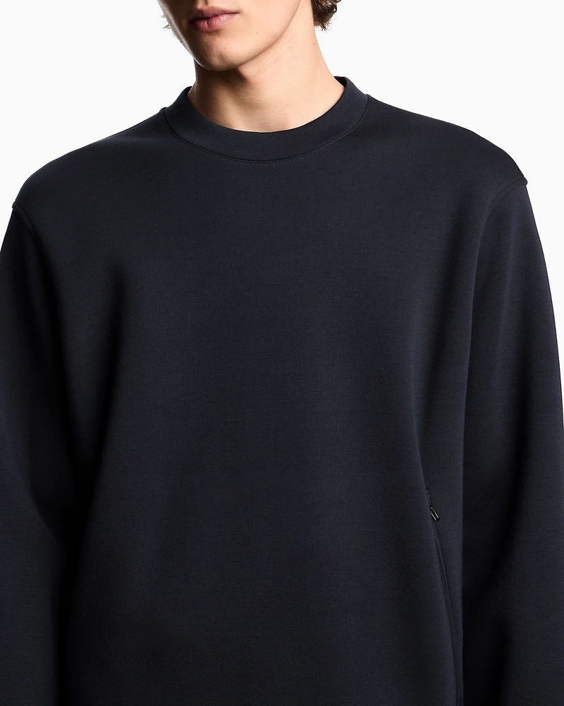 Emporio Armani - Travel Essentials sweatshirt double jersey, Man, Navy Blue, Size: