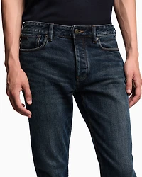 Emporio Armani - J75 slim-fit, stone-washed stretch-denim jeans, Man, Blue, Size: