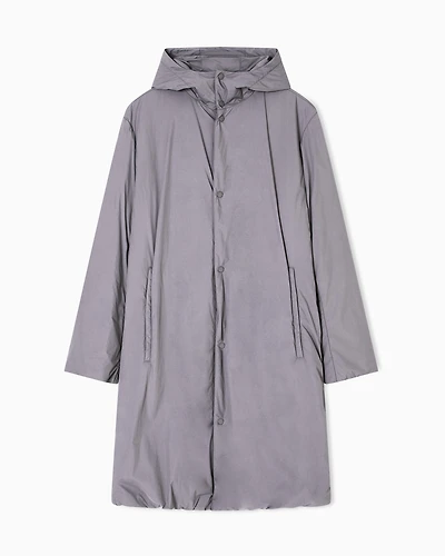 Wide trench coat with hood