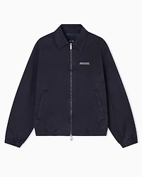 NAVY ZIP UP LOGO BOMBER JACKET