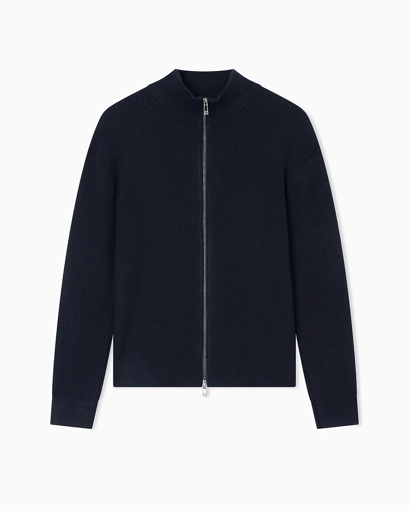 Full zip ribbed cardigan