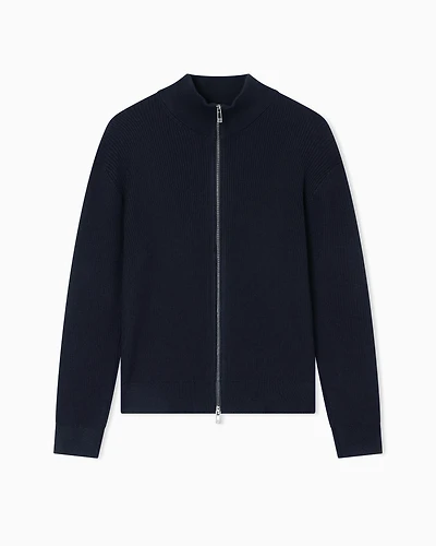 Full zip ribbed cardigan