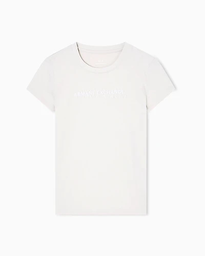 Armani Exchange - Slim Fit T-Shirts, Woman, Beige, Size: S