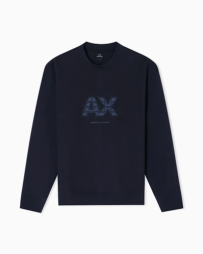 Armani Exchange - Sweatshirt with maxi logo, Man, Navy Blue, Size: