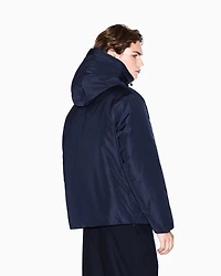 Armani Exchange - ZIP UP HOODED PUFFER JACKET, Man, Navy Blue, Size: