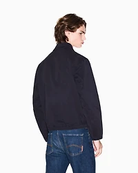 NAVY ZIP UP LOGO BOMBER JACKET