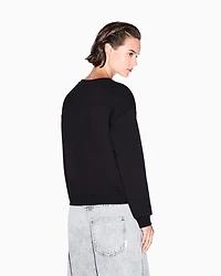 Armani Exchange - Basic crewneck sweatshirt, Woman, Black, Size: