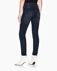 Armani Exchange - Super skinny used effect jeans, Woman, Blue, Size: