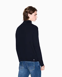 Armani Exchange - Full zip ribbed cardigan, Man, Navy Blue, Size: