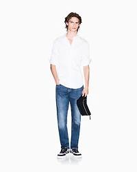 Armani Exchange - Slim fit cotton shirt, Man, White, Size: