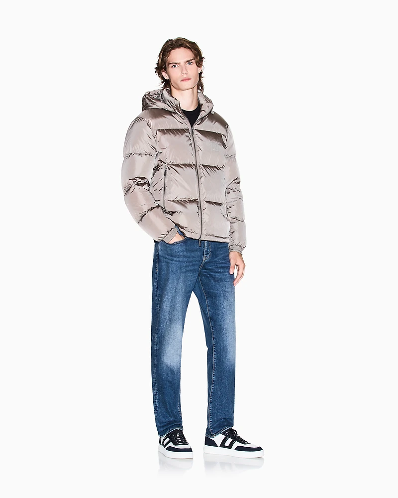 Armani Exchange - Padded jacket with hood, Man, Beige, Size: