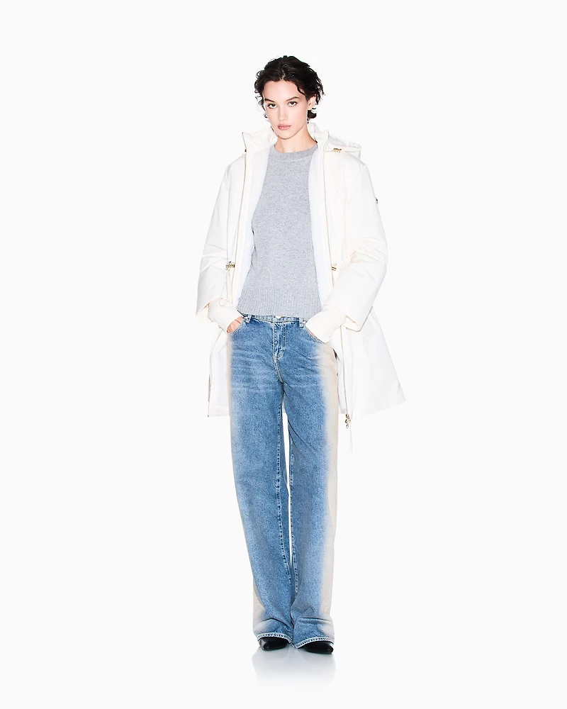 Recycled fabric parka with hood