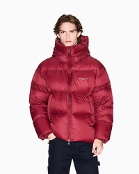Armani Exchange - Satin hooded down jacket, Man, Burgundy, Size: