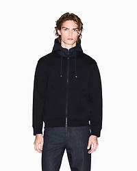 Armani Exchange - Zip-up sweatshirt with contrasting hood, Man, Black, Size: