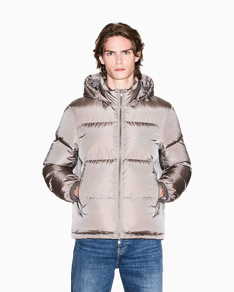 Armani Exchange - Padded jacket with hood, Man, Beige, Size: